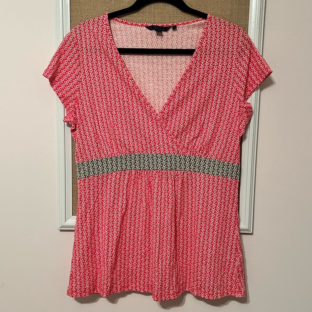 Boden faux wrap v-neck short sleeve blouse. Size UK 14